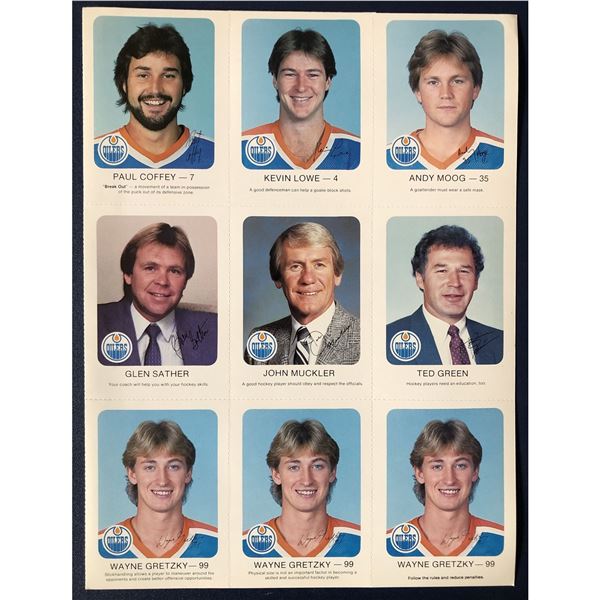 1982-83 RED ROOSTER Edmonton Oilers set on 2 uncut sheets