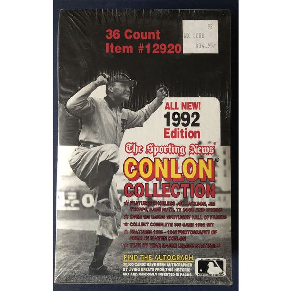 1992 CONLON COLLECTION ALL TIME BASEBALL SEALED WAX BOX