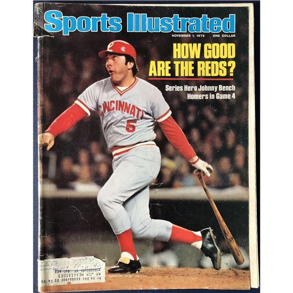 Sports Illustrated November 1, 1976 - JOHNNY BENCH (HOF) cover