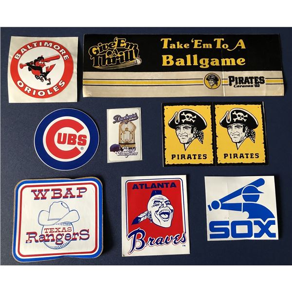 Various MLB Team Adhesive Window Decals (9)