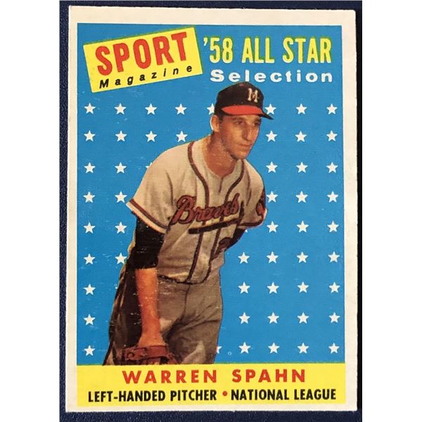 1958 TOPPS WARREN SPAHN (HOF) AS