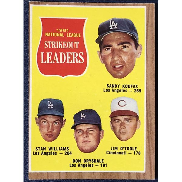 1962 TOPPS SANDY KOUFAX/DON DRYSDALE (HOF) LL