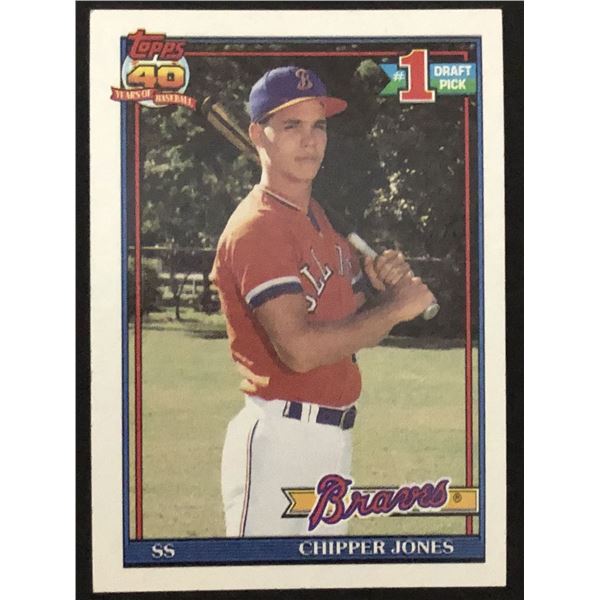 1991 TOPPS CHIPPER JONES (HOF) ROOKIE CARD