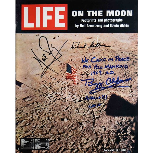 Apollo 11 signed Life Magazine 'On The Moon' issue