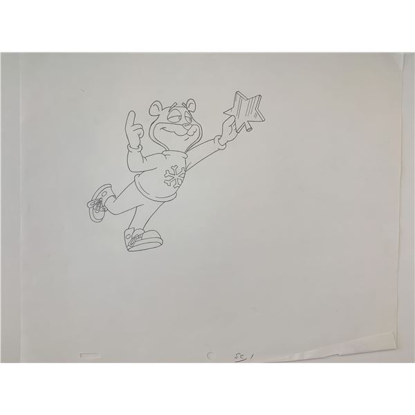 Super Sugar Crisp cereal bear original ad sketch designed by Robert "Bob" Irwin