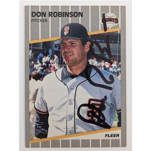 Don Robinson Signed Baseball Trading Card - Fleer #342 1989