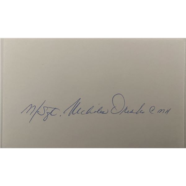 WWII Medal of Honor Master Sgt. Nicholas Oresko original signature