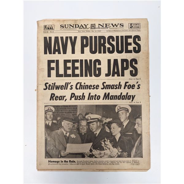 Sunday News 1942 Vintage Newspaper