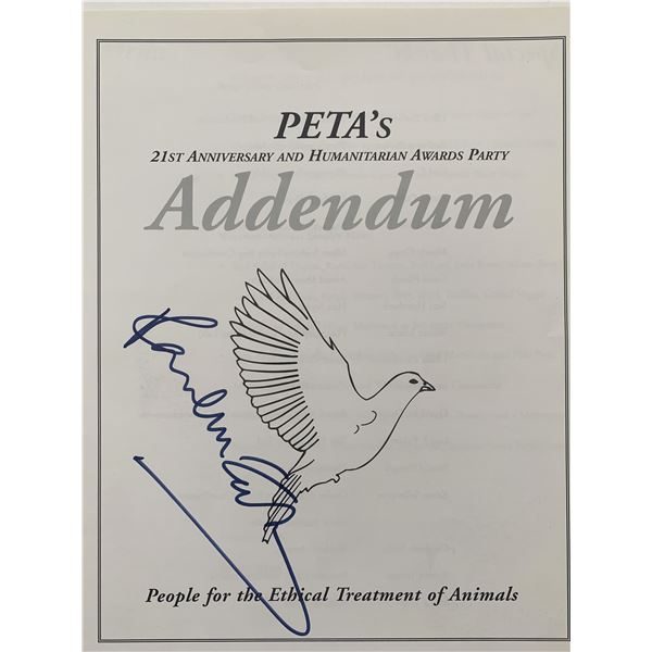 Peta 21st Anniversary & Awards Party Paul McCartney signed Addendum