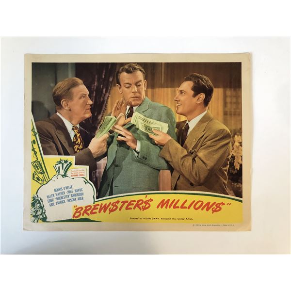 Brewster's Millions original 1945 vintage lobby card