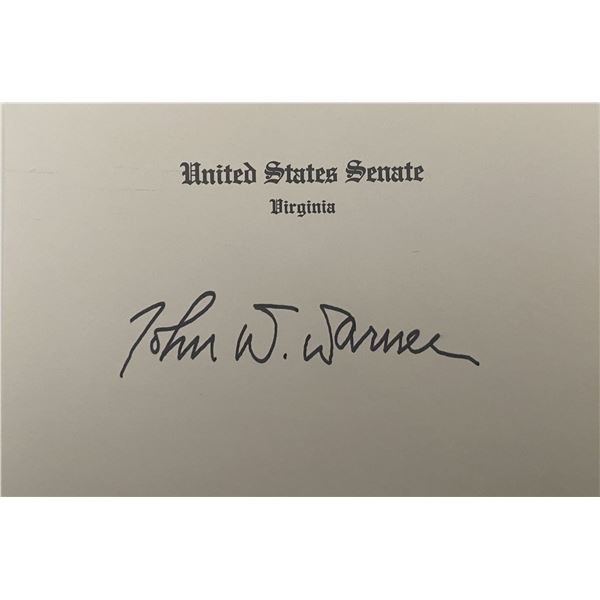 Virginia  Senator John Warner original signature