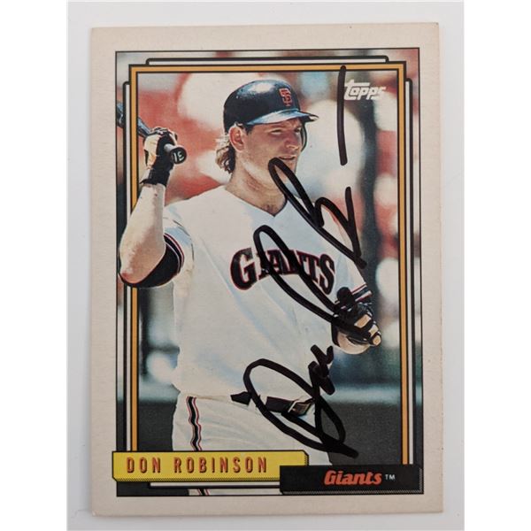 Don Robinson Signed Baseball Trading Card - Topps #373 1992