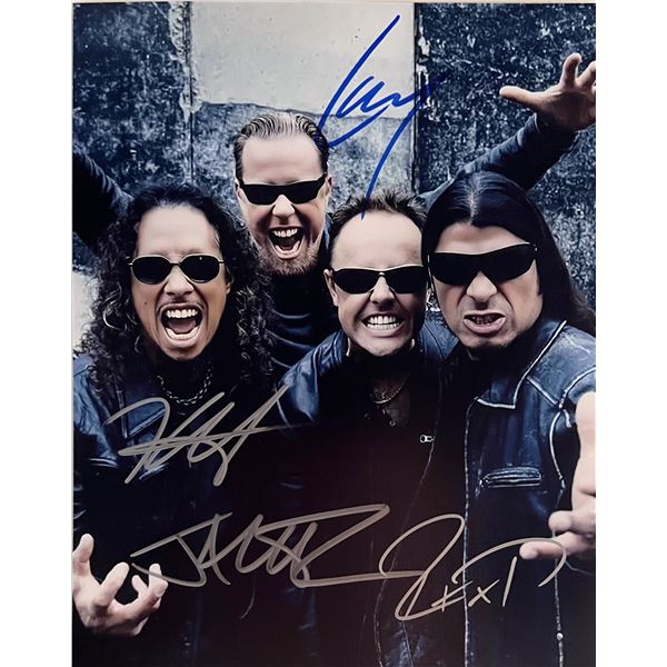 Metallica band signed photo
