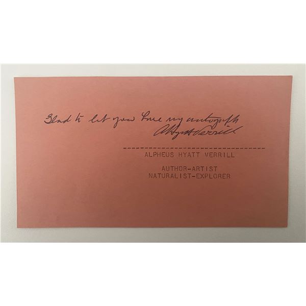 Alpheus Hyatt Verrill original signature