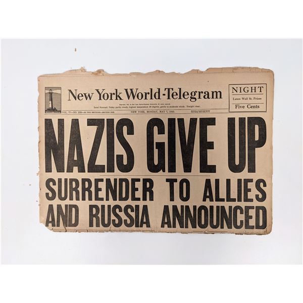 New York World Telegram 1945 Vintage Newspaper