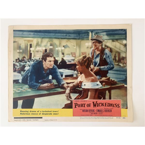 Port of Wickedness original 1954R  vintage lobby card
