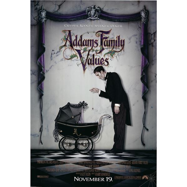 Addams Family Values 1993 original one sheet movie poster