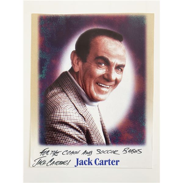 Comedy actor Jack Carter signed photo.
