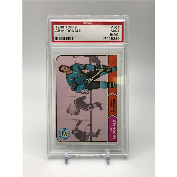 1968 TOPPS AB MACDONALD TRADING CARD (PSA 9 OC )