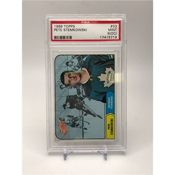 1968 TOPPS PETE STEMKOWSKI TRADING CARD (PSA 9 OC)