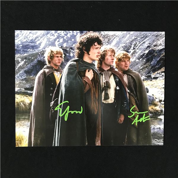 SEAN ASTIN AND ELIJAH WOOD DUAL SIGNED 8X10 PHOTO WWOC COA