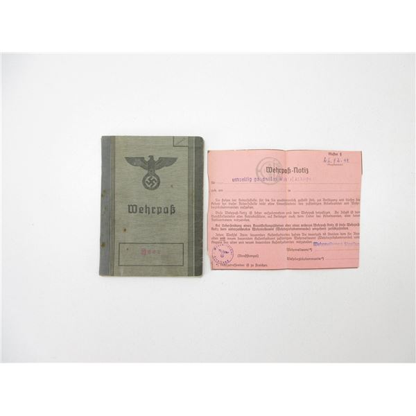 WWII GERMAN NAMED WEHRPASS BOOKLET