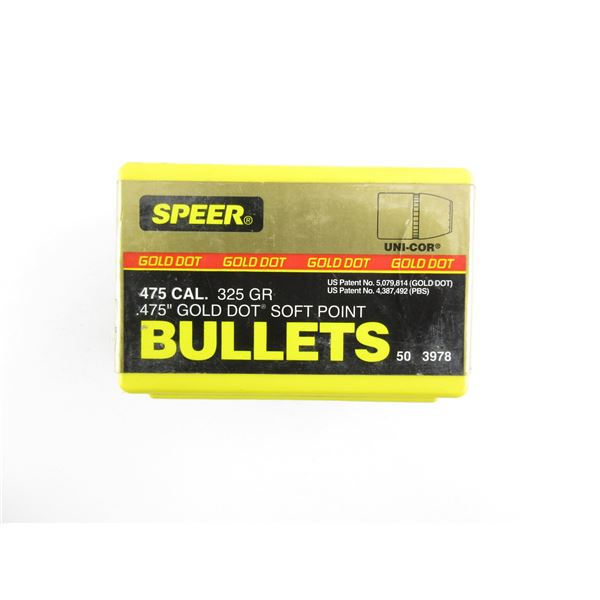 SPEER .475 CALIBER BULLETS LOT