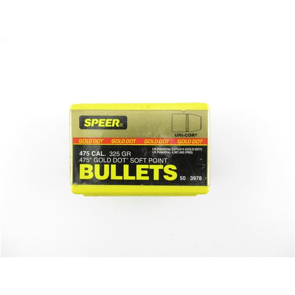SPEER .475 CALIBER BULLETS LOT
