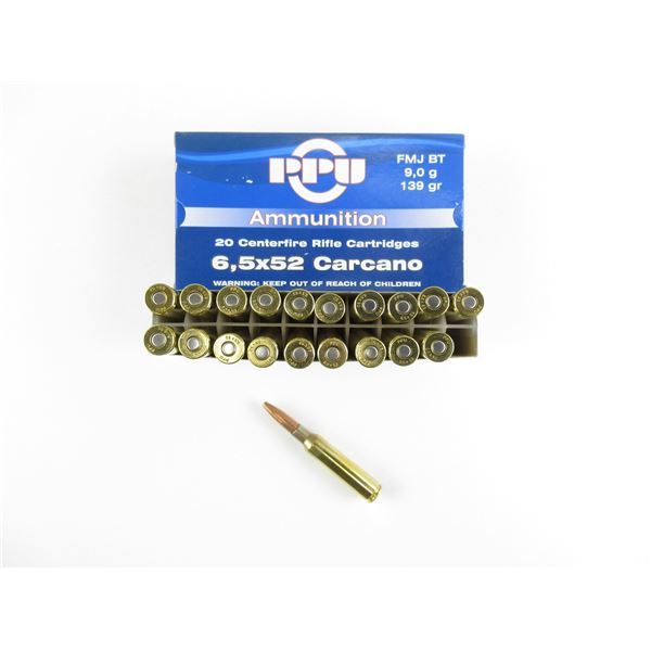 PPU 6.5X52 CARCANO AMMO LOT