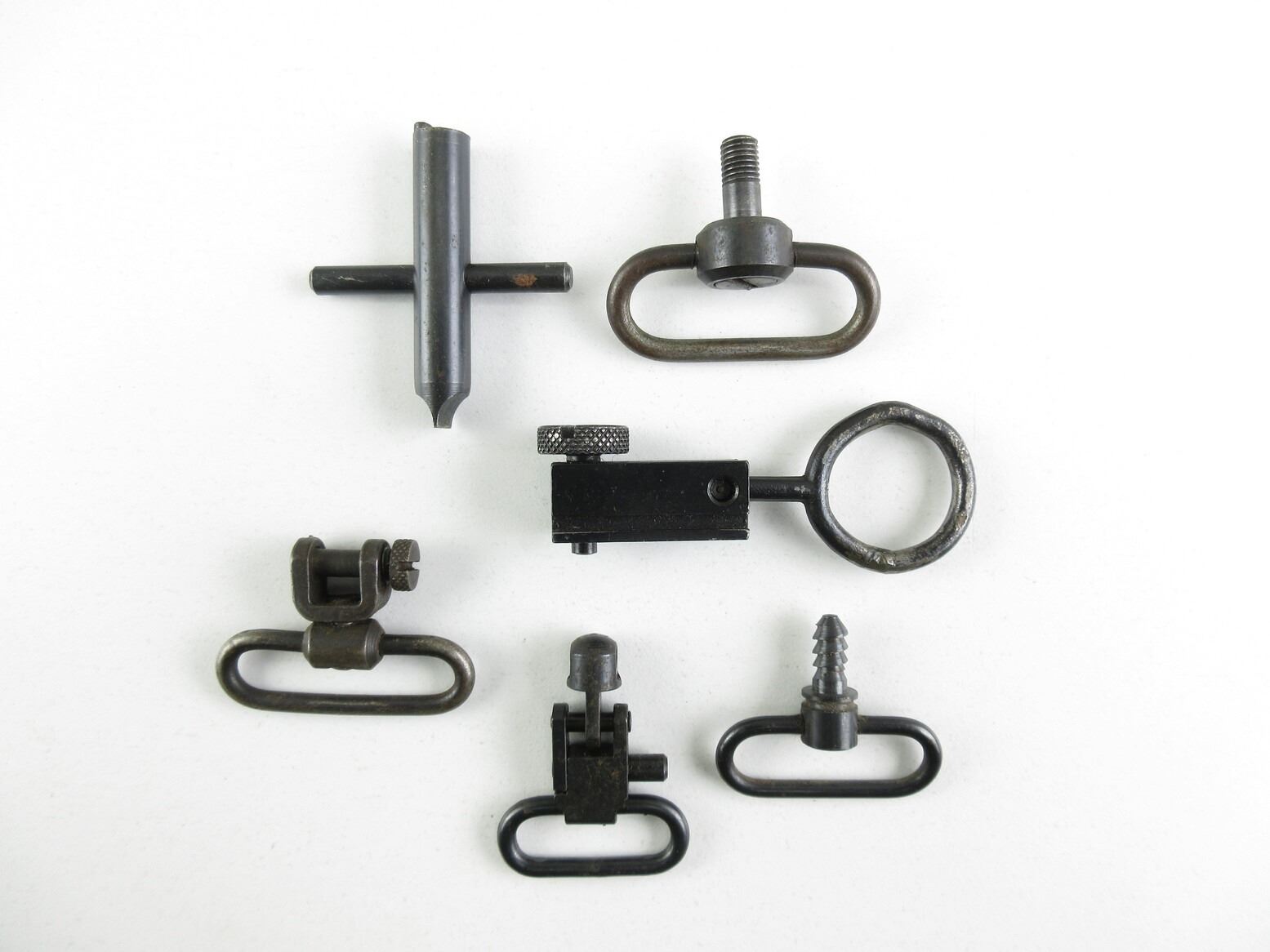 TARGET RIFLE HAND STOP AND VARIOUS SLING SWIVELS LOT