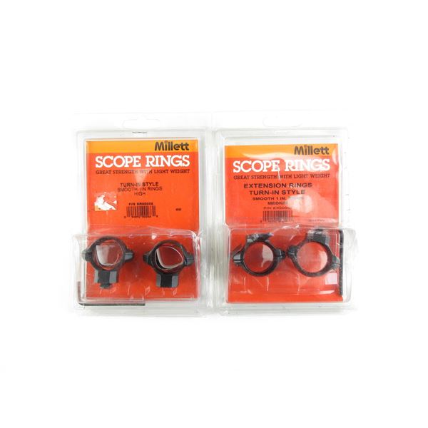 ASSORTED MILLET 1" SCOPE RINGS LOT