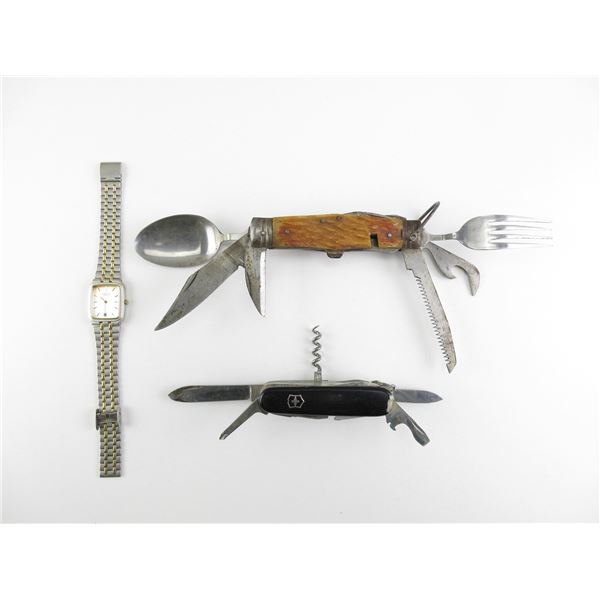 ASSORTED MULTI TOOLS AND WATCH LOT