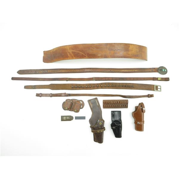 ASSORTED HOLSTERS AND BELTS LOT