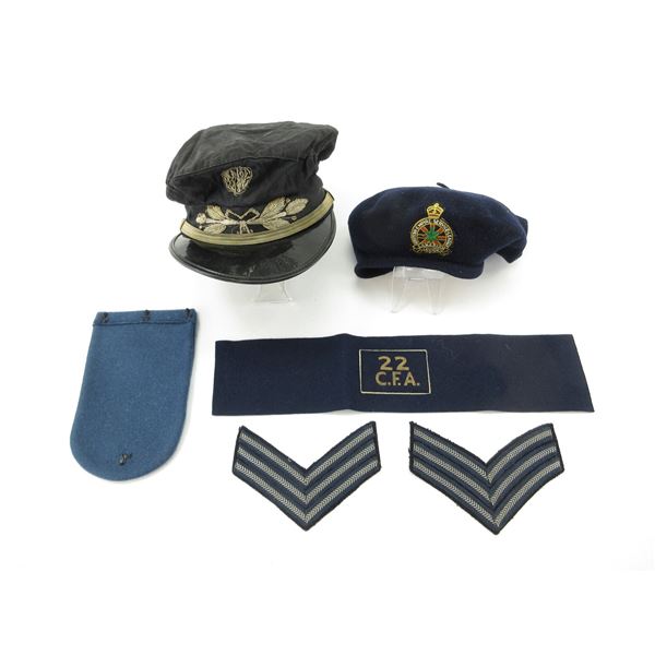 ASSORTED MILITARY HAT ETC. LOT
