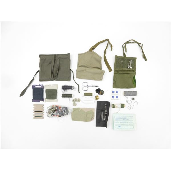 ASSORTED MILITARY SEWING KIT LOT