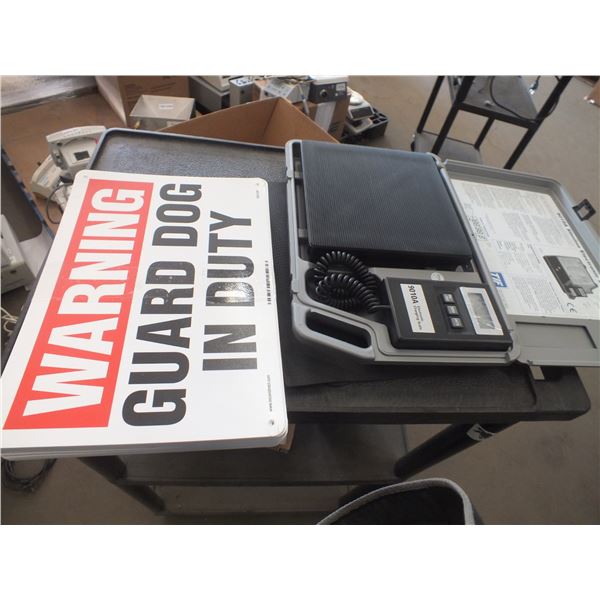 Electronic Scale & Guard dog Signs