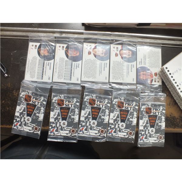 10 Packs Of 1991-92 Opening Night Pro Set Hockey Cards