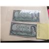 Image 1 : 2 1954 Canadian 1 Dollar Bills