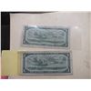 Image 2 : 2 1954 Canadian 1 Dollar Bills