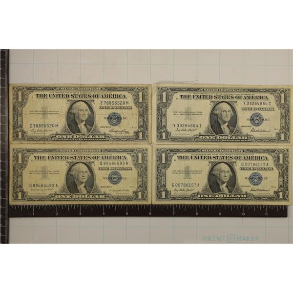 1935-E, 1935-F, 1957 & 1957-A US $1 SILVER CERTS,