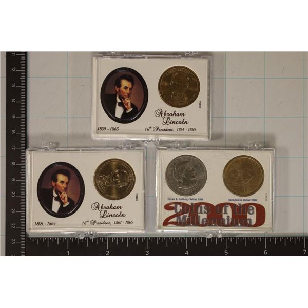 4 US DOLLARS IN HARD PLASTIC CASES: 2-2010-D