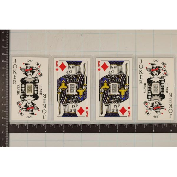 4-2.5 GRAINS .999 FINE SILVER INGOTS IN LAMINATED