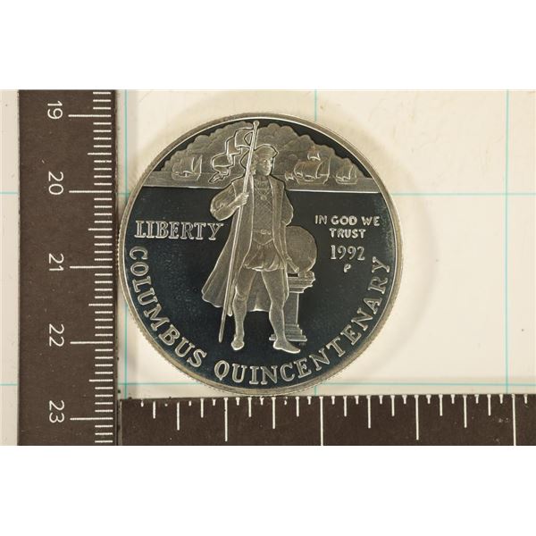 1992-P US PROOF SILVER DOLLAR COLUMBUS