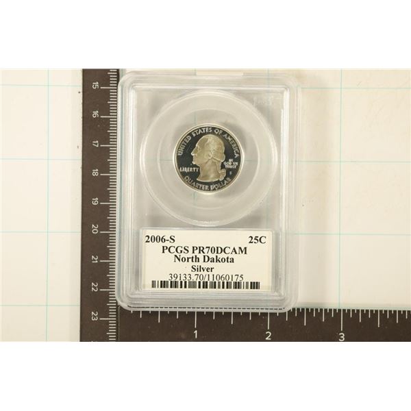 2006-S SILVER NORTH DAKOTA QUARTER PCGS PR70 DCAM