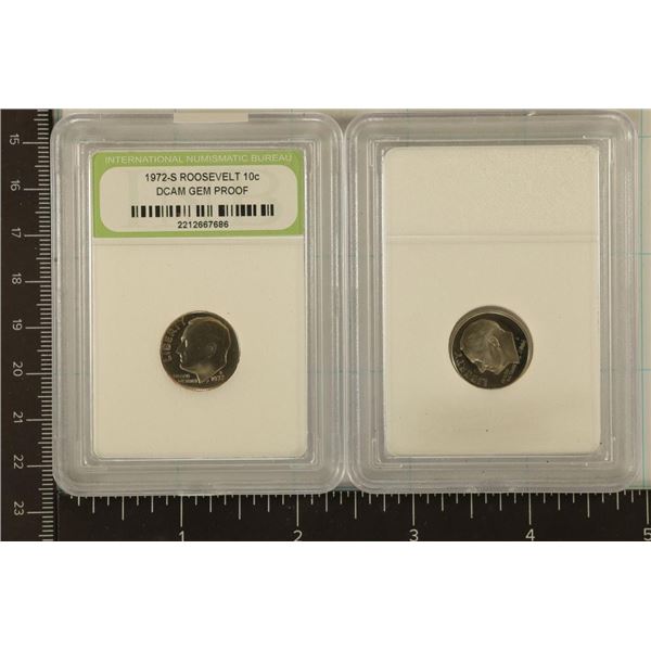 2 ROOSEVELT DIMES: 1972-S DCAM PROOF AND 2006-S