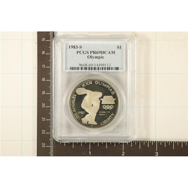 1983-S US OLYMPIC SILVER DOLLAR PCGS PR69 DCAM