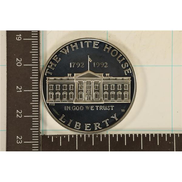 1992-W PROOF SILVER DOLLAR WHITEHOUSE 200TH