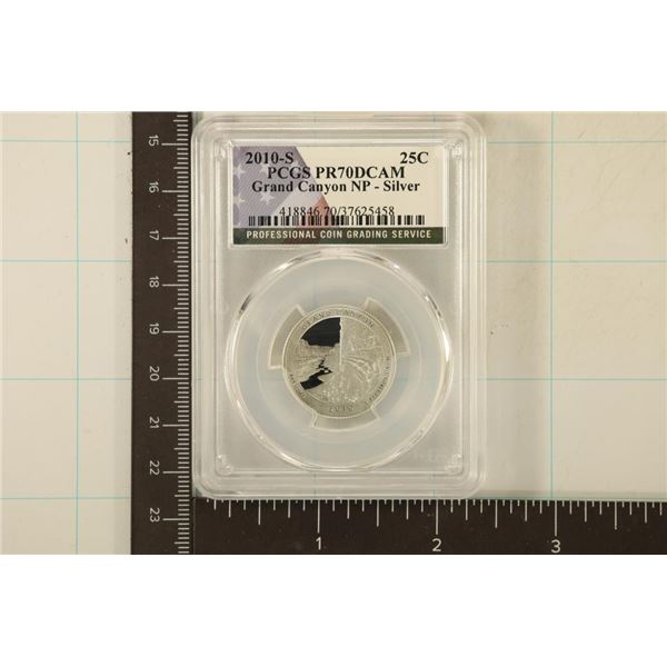 2010-S SILVER GRAND CANYON N.P. QUARTER PCGS PR70
