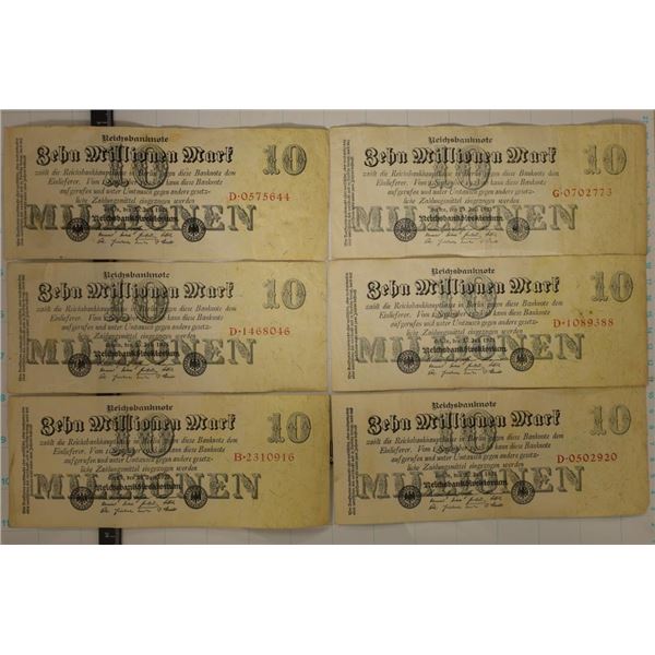 6-1923 GERMAN HYPERINFLATION 10 MILLION MARK