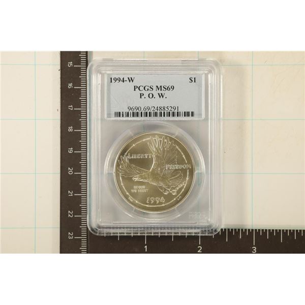1994-W US P.O.W. SILVER DOLLAR PCGS MS69